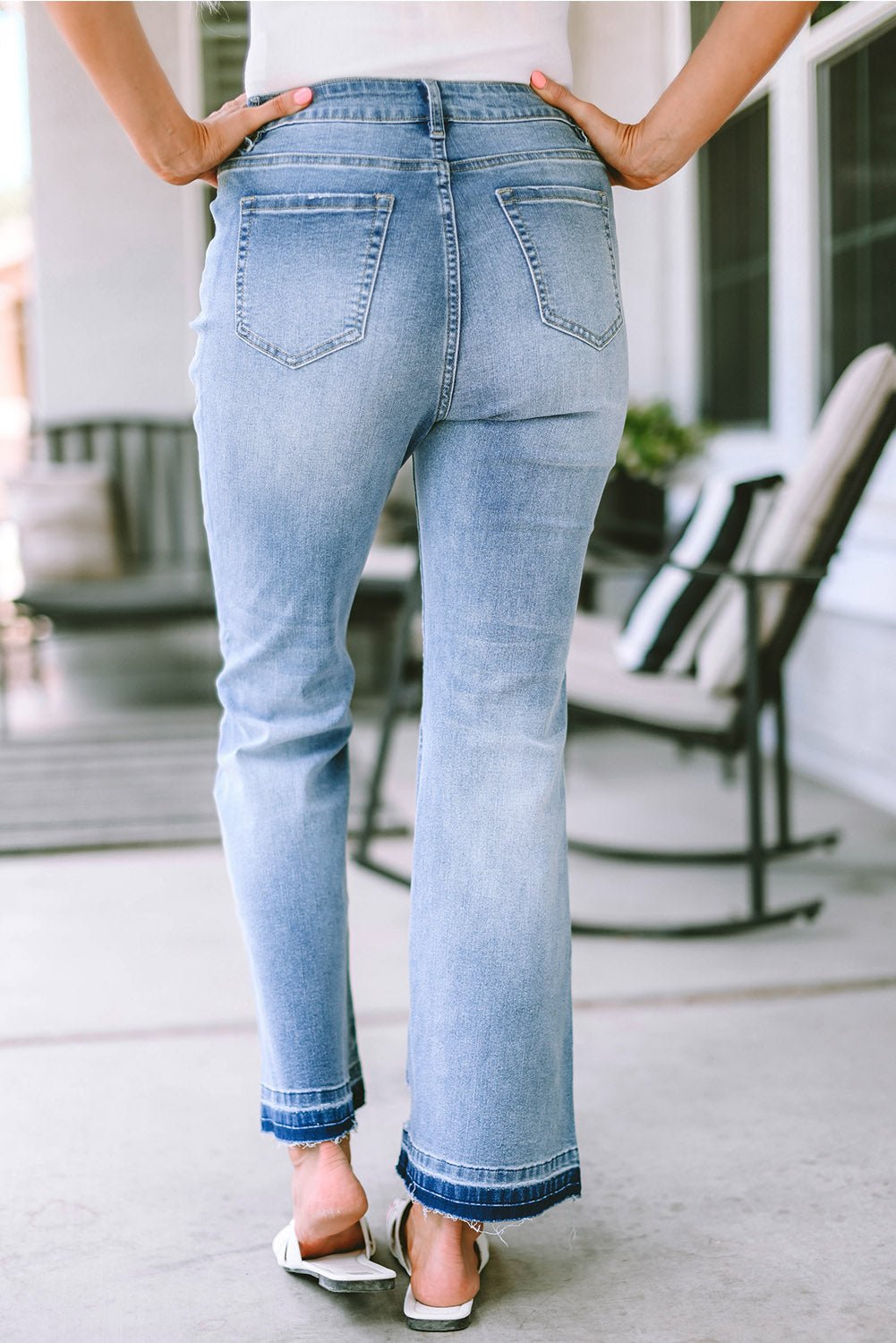 Kyra Waist Distressed Flared Jeans - Hello Beautiful Boutique30% OFFThreaded Pear