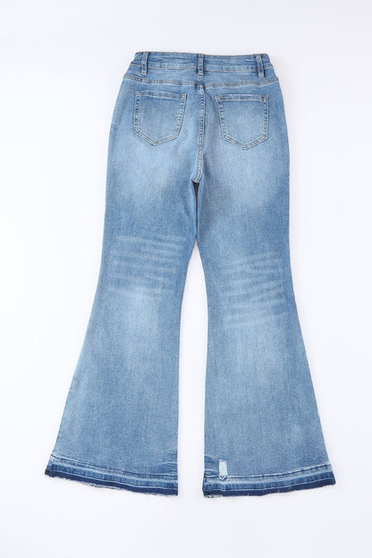 Kyra Waist Distressed Flared Jeans - Hello Beautiful Boutique30% OFFThreaded Pear