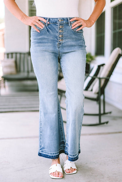 Kyra Waist Distressed Flared Jeans - Hello Beautiful Boutique30% OFFThreaded Pear
