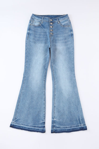 Kyra Waist Distressed Flared Jeans - Hello Beautiful Boutique30% OFFThreaded Pear