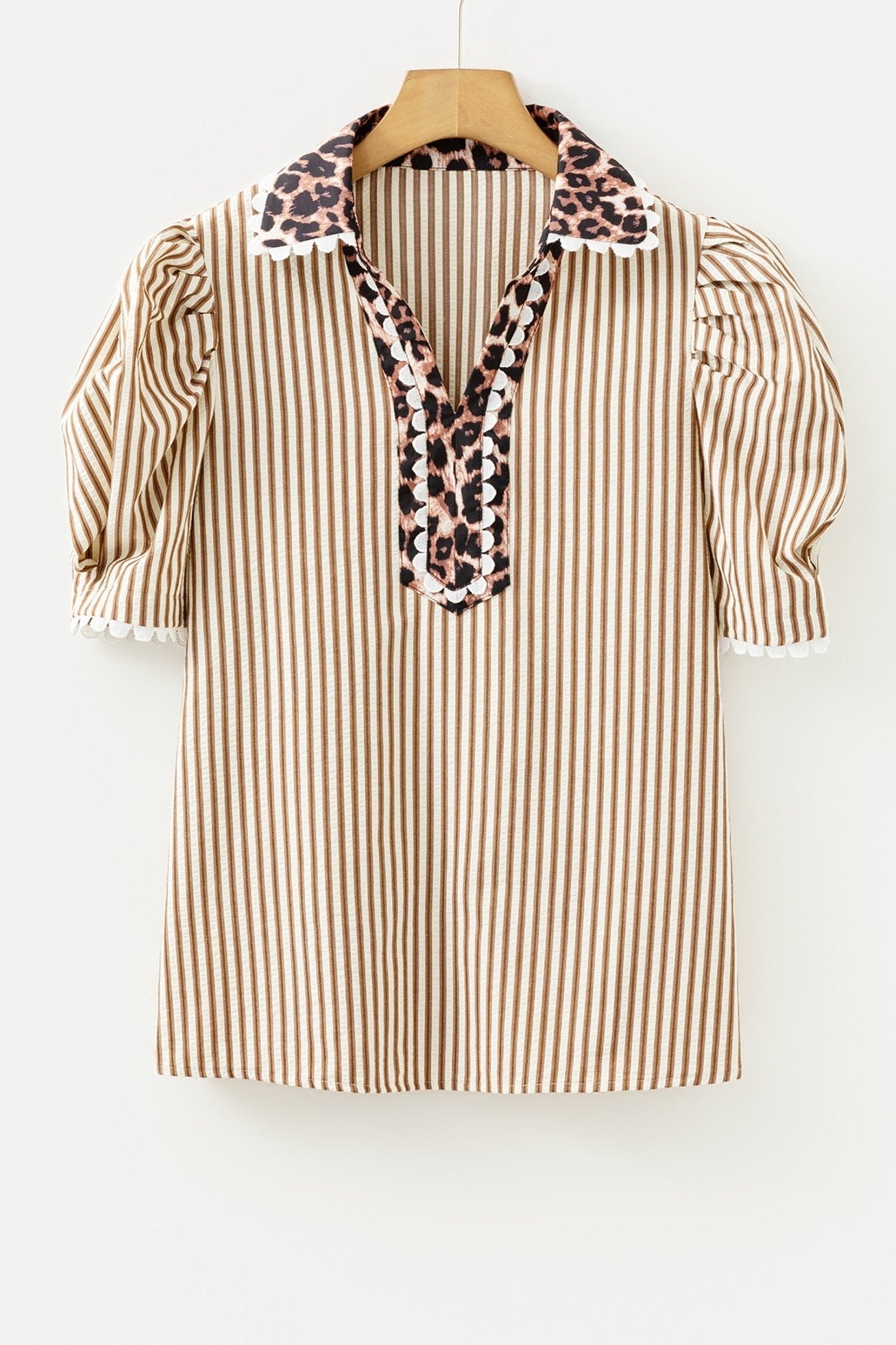Laila Sleeve Patchwork Collar Blouse - Hello Beautiful BoutiqueBlouses & ShirtsThreaded Pear