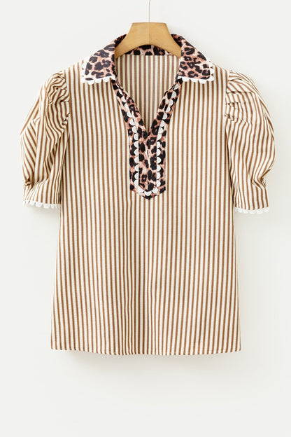 Laila Sleeve Patchwork Collar Blouse - Hello Beautiful BoutiqueBlouses & ShirtsThreaded Pear
