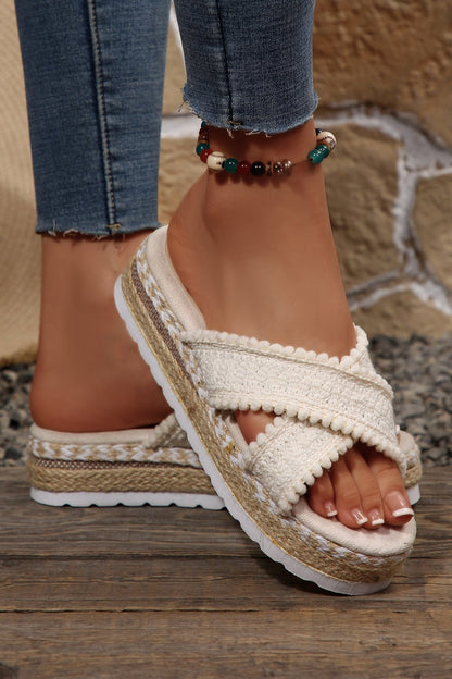 Lana Knit Platform Slide Slippers - Hello Beautiful BoutiqueSlippersThreaded Pear