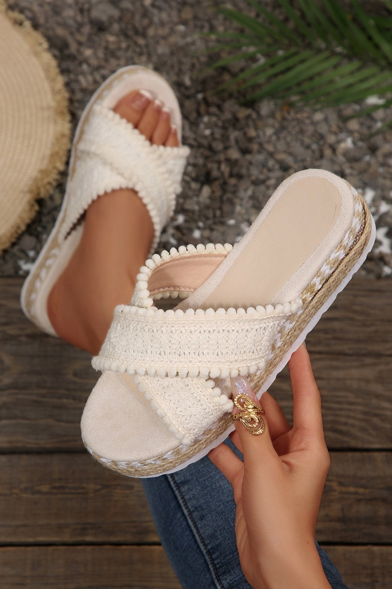 Lana Knit Platform Slide Slippers - Hello Beautiful BoutiqueSlippersThreaded Pear