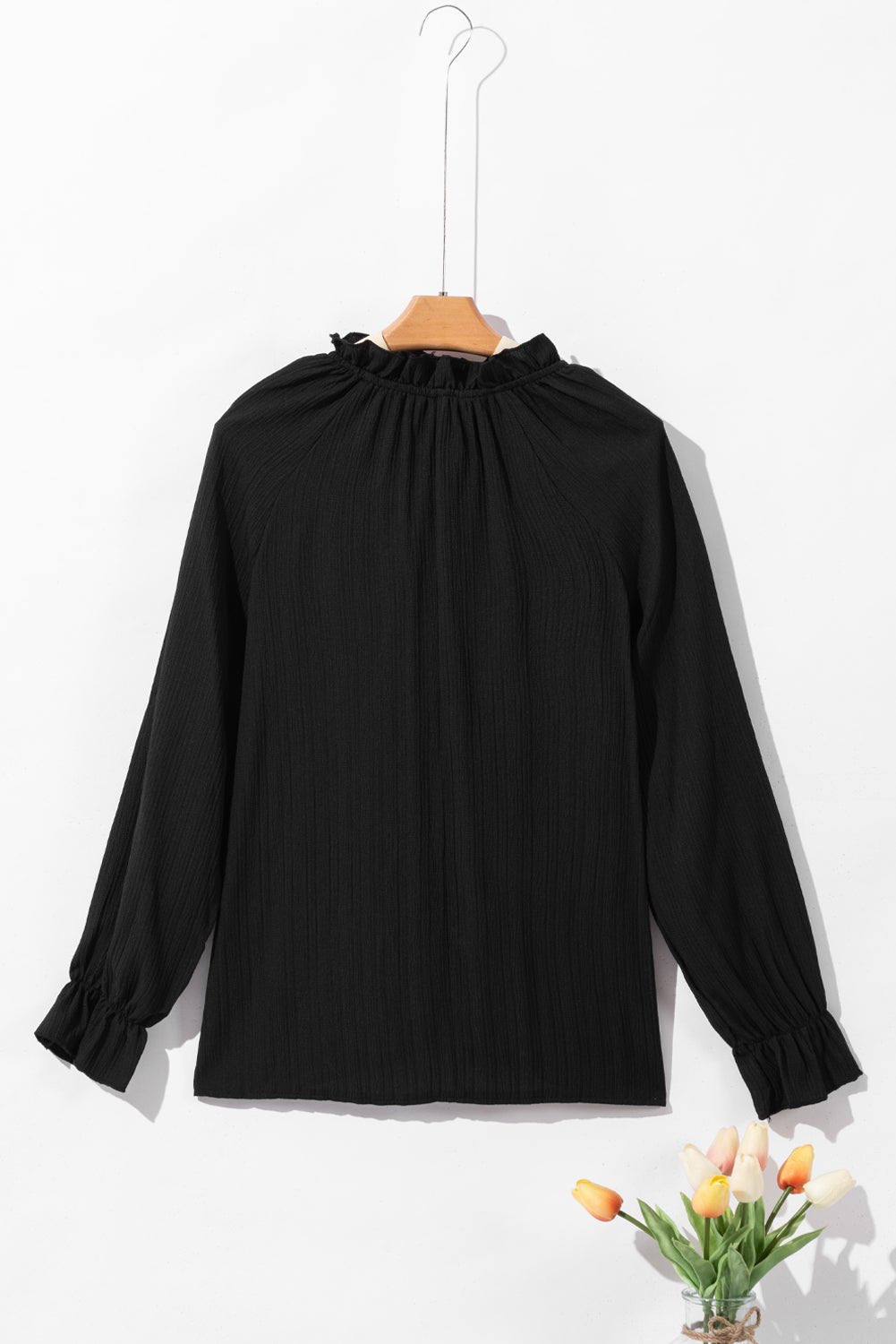Lanabina Ripple Bubble Sleeve Blouse - Hello Beautiful BoutiqueBlouses & ShirtsThreaded Pear