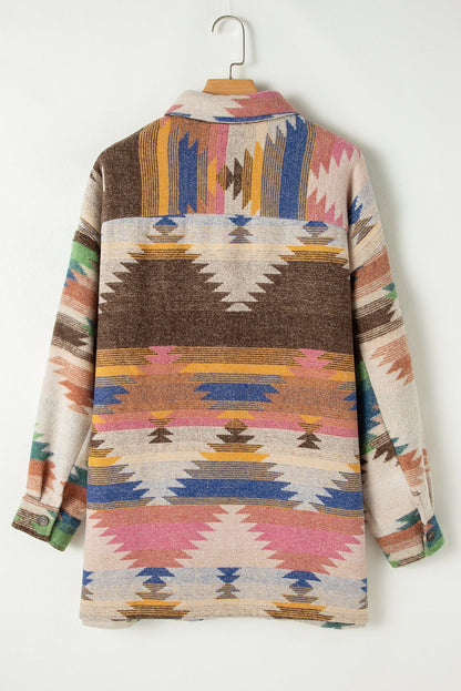 Laney aztec Print Up Shacket - Hello Beautiful BoutiqueJacketsThreaded Pear