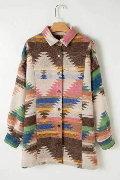 Laney aztec Print Up Shacket - Hello Beautiful BoutiqueJacketsThreaded Pear