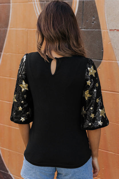 Lara Splicing Half Sleeve Top - Hello Beautiful Boutique20% OFFThreaded Pear