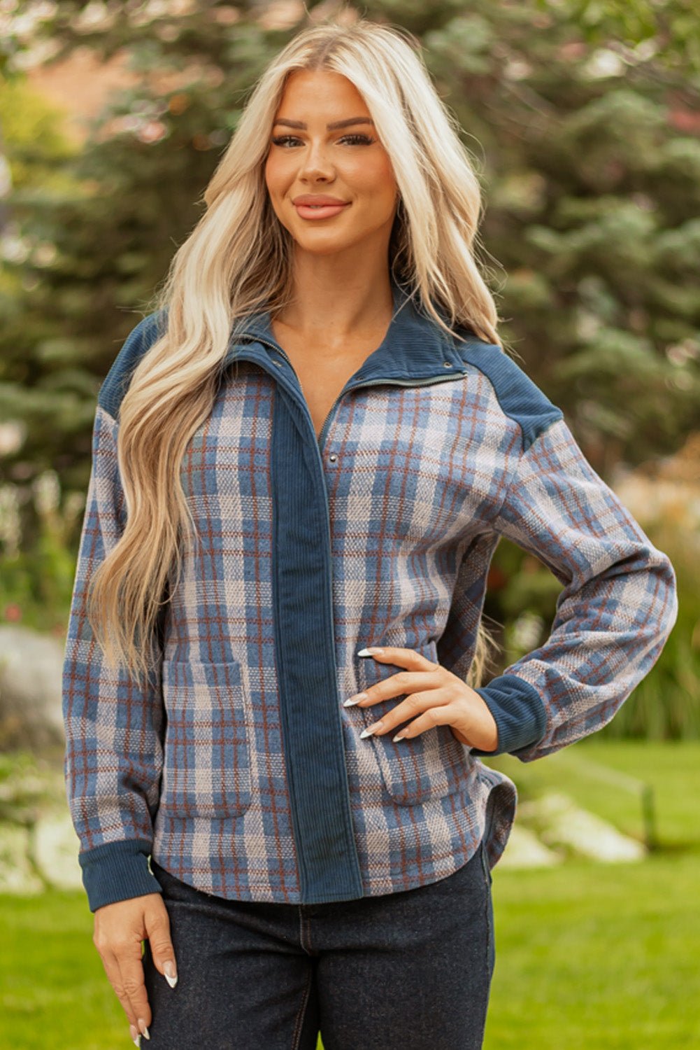 Latara Zip Up Snap Jacket - Hello Beautiful BoutiqueJacketsThreaded Pear