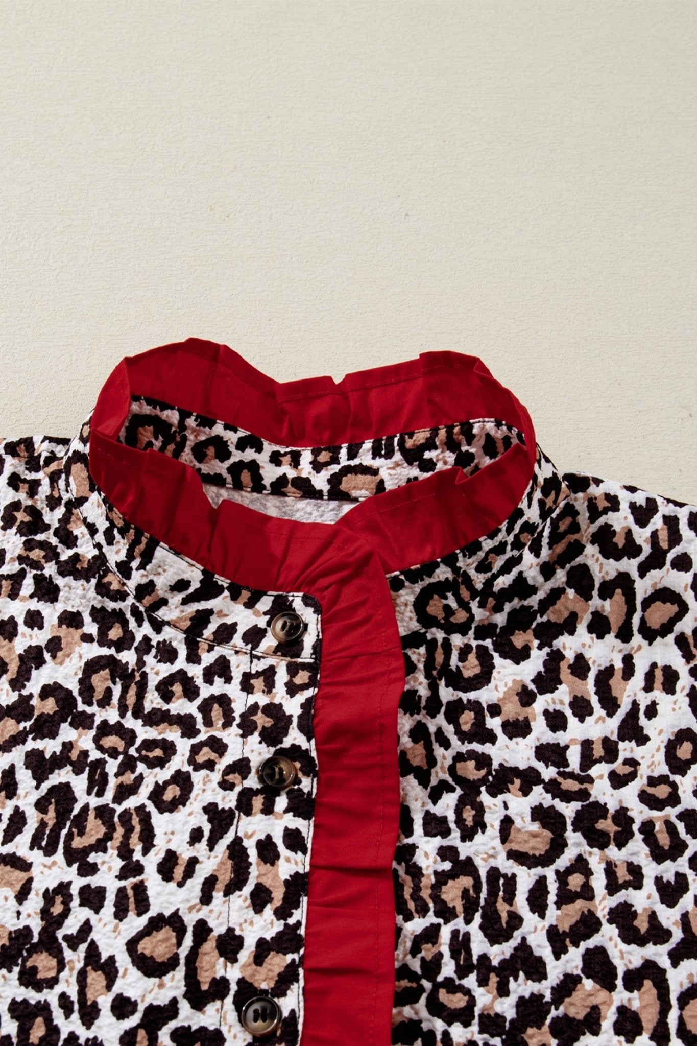 Laura Contrast Frilled Trimmed Shirt - Hello Beautiful BoutiqueBlouses & ShirtsThreaded Pear