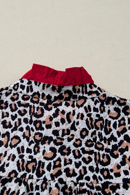 Laura Contrast Frilled Trimmed Shirt - Hello Beautiful BoutiqueBlouses & ShirtsThreaded Pear