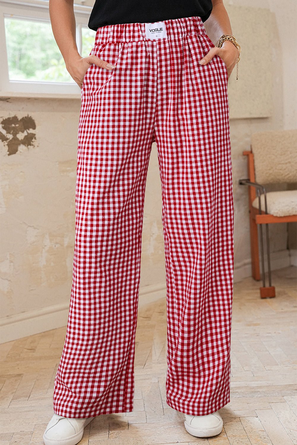 Laura Plaid Casual Loose Trousers - Hello Beautiful BoutiquePants & CulotteThreaded Pear