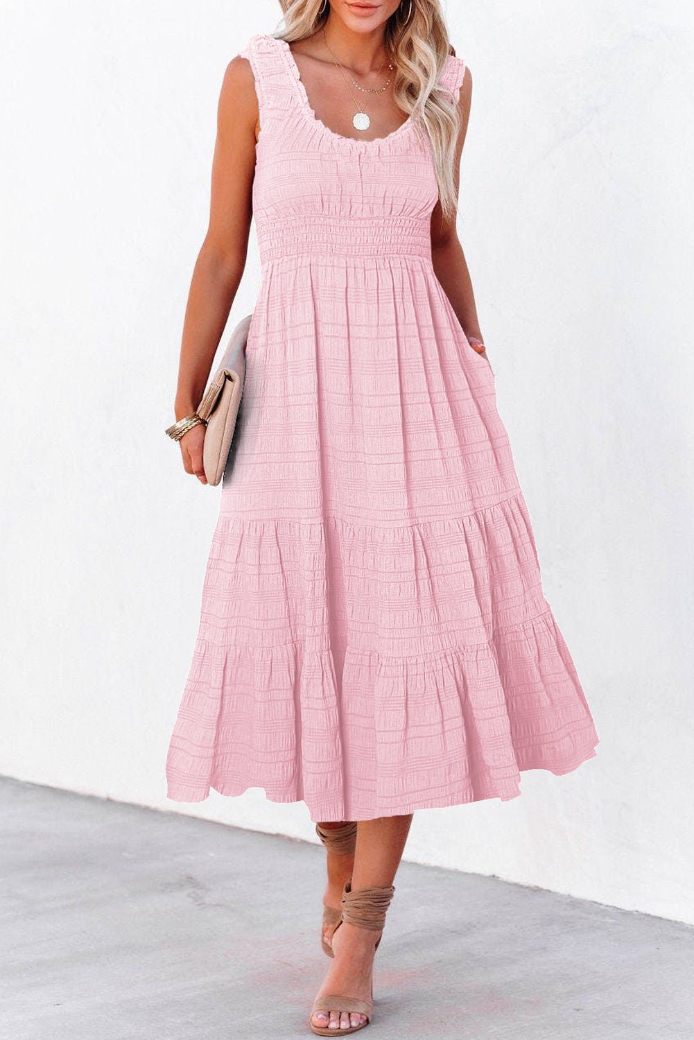 Lauren Square Sleeveless Midi Dress - Hello Beautiful BoutiqueMidi DressesThreaded Pear