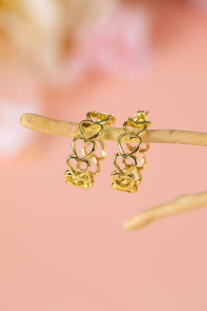Lavender Link Hoop Stud Earrings - Hello Beautiful BoutiqueJewelryThreaded Pear