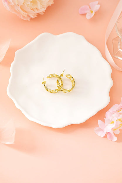 Lavender Link Hoop Stud Earrings - Hello Beautiful BoutiqueJewelryThreaded Pear