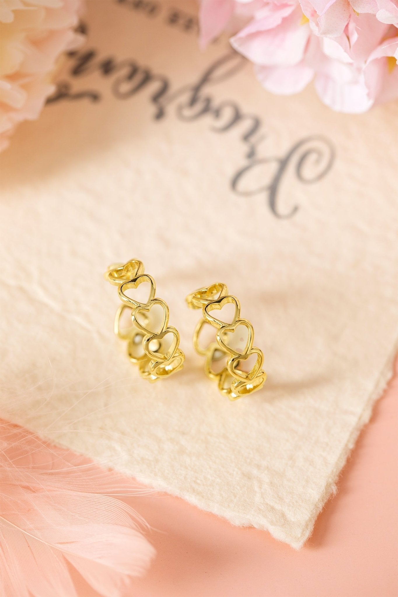 Lavender Link Hoop Stud Earrings - Hello Beautiful BoutiqueJewelryThreaded Pear