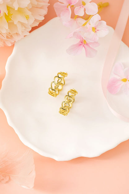Lavender Link Hoop Stud Earrings - Hello Beautiful BoutiqueJewelryThreaded Pear