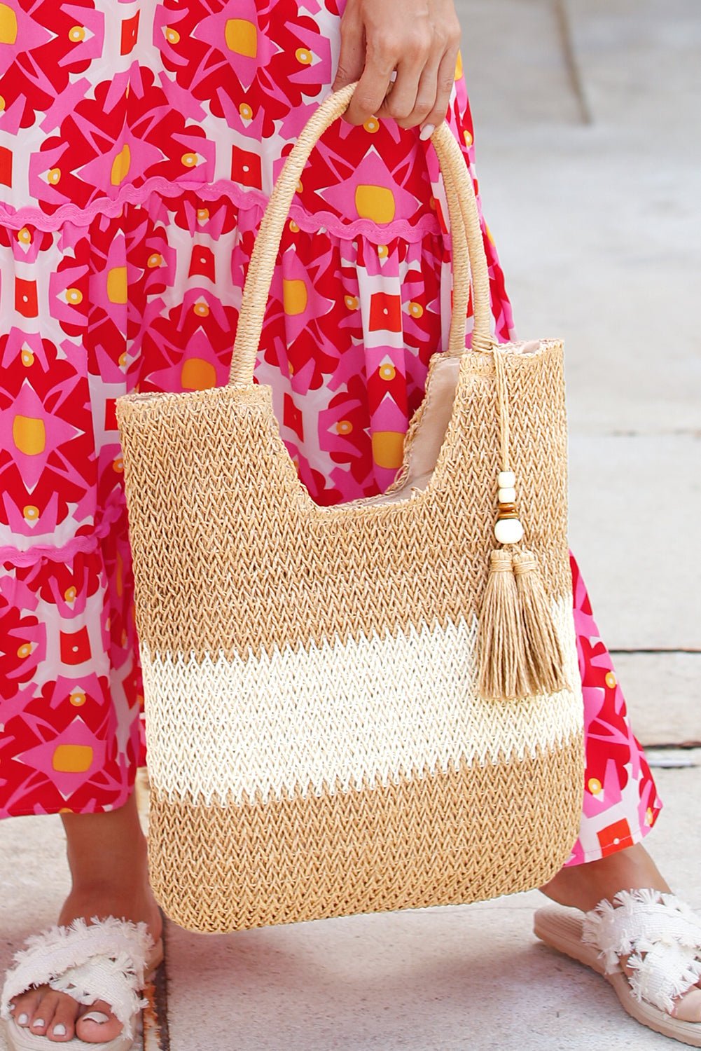 Layla Tassel Decor tote Bag - Hello Beautiful BoutiqueHandbagsThreaded Pear