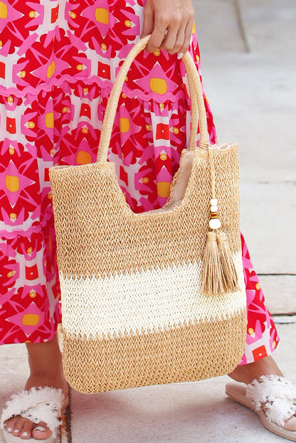 Layla Tassel Decor tote Bag - Hello Beautiful BoutiqueHandbagsThreaded Pear