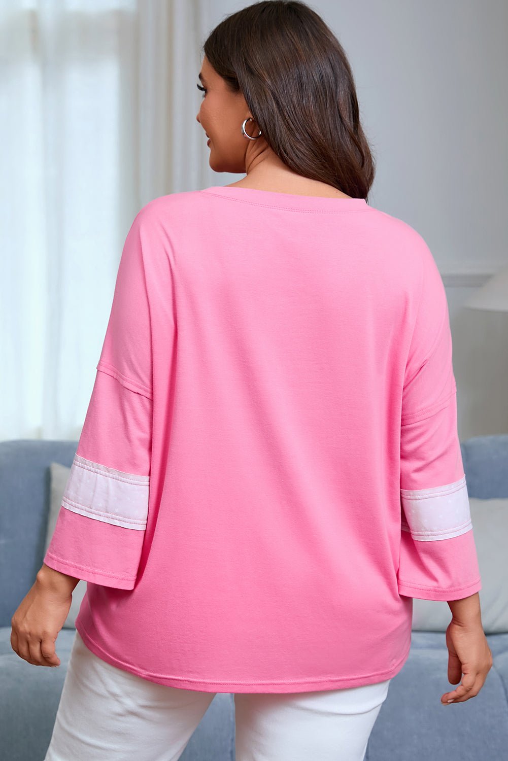 Laylani Bracelet Sleeve Loose PLUS Tee - Hello Beautiful BoutiquePlus Size Tops & TeesThreaded Pear