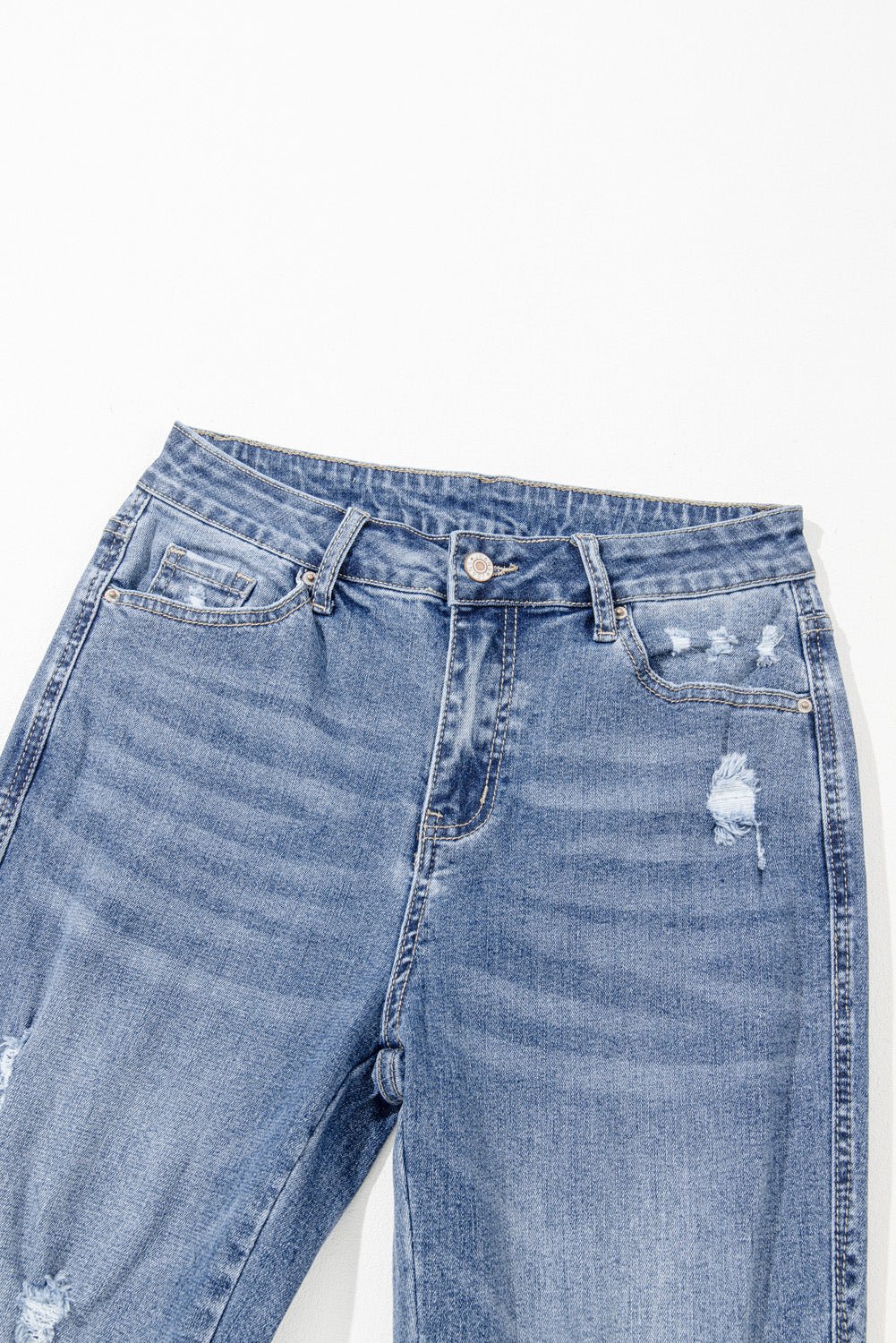 Laylani Distressed Hem Flared Jeans - Hello Beautiful BoutiqueJeansThreaded Pear