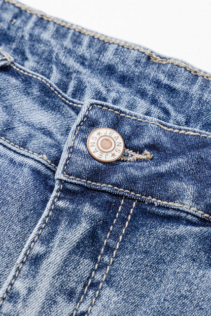 Laylani Distressed Hem Flared Jeans - Hello Beautiful BoutiqueJeansThreaded Pear