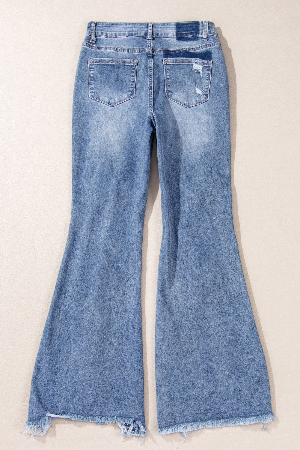 Laylani Distressed Hem Flared Jeans - Hello Beautiful BoutiqueJeansThreaded Pear