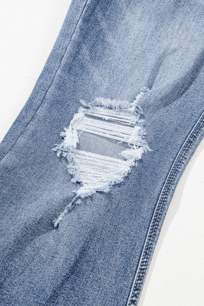 Laylani Distressed Hem Flared Jeans - Hello Beautiful BoutiqueJeansThreaded Pear