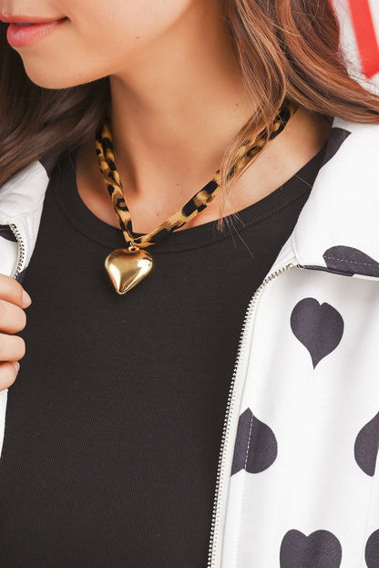 Lea Heart Charm Scarf Necklace - Hello Beautiful BoutiqueJewelryThreaded Pear