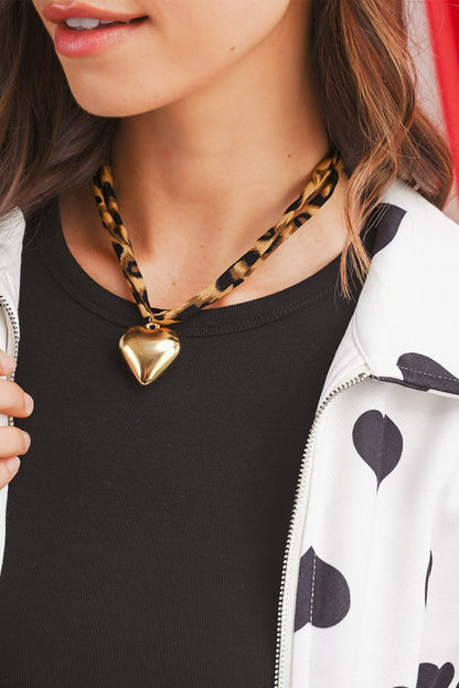 Lea Heart Charm Scarf Necklace - Hello Beautiful BoutiqueJewelryThreaded Pear