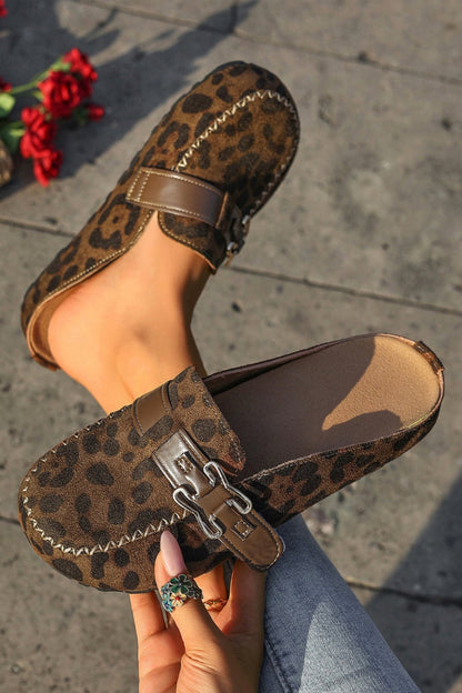 Lea Leather Strap Mule Slippers - Hello Beautiful BoutiqueSlippersThreaded Pear