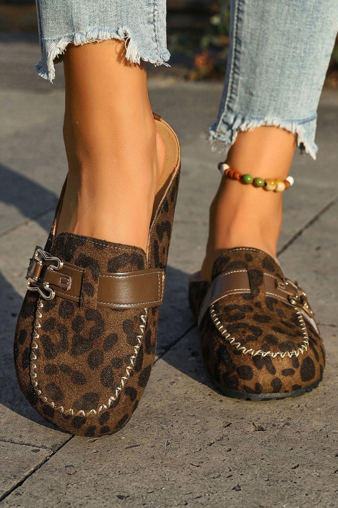 Lea Leather Strap Mule Slippers - Hello Beautiful BoutiqueSlippersThreaded Pear