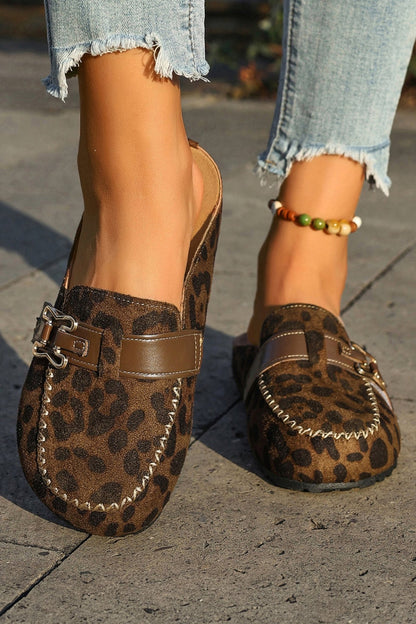 Lea Leather Strap Mule Slippers - Hello Beautiful BoutiqueSlippersThreaded Pear