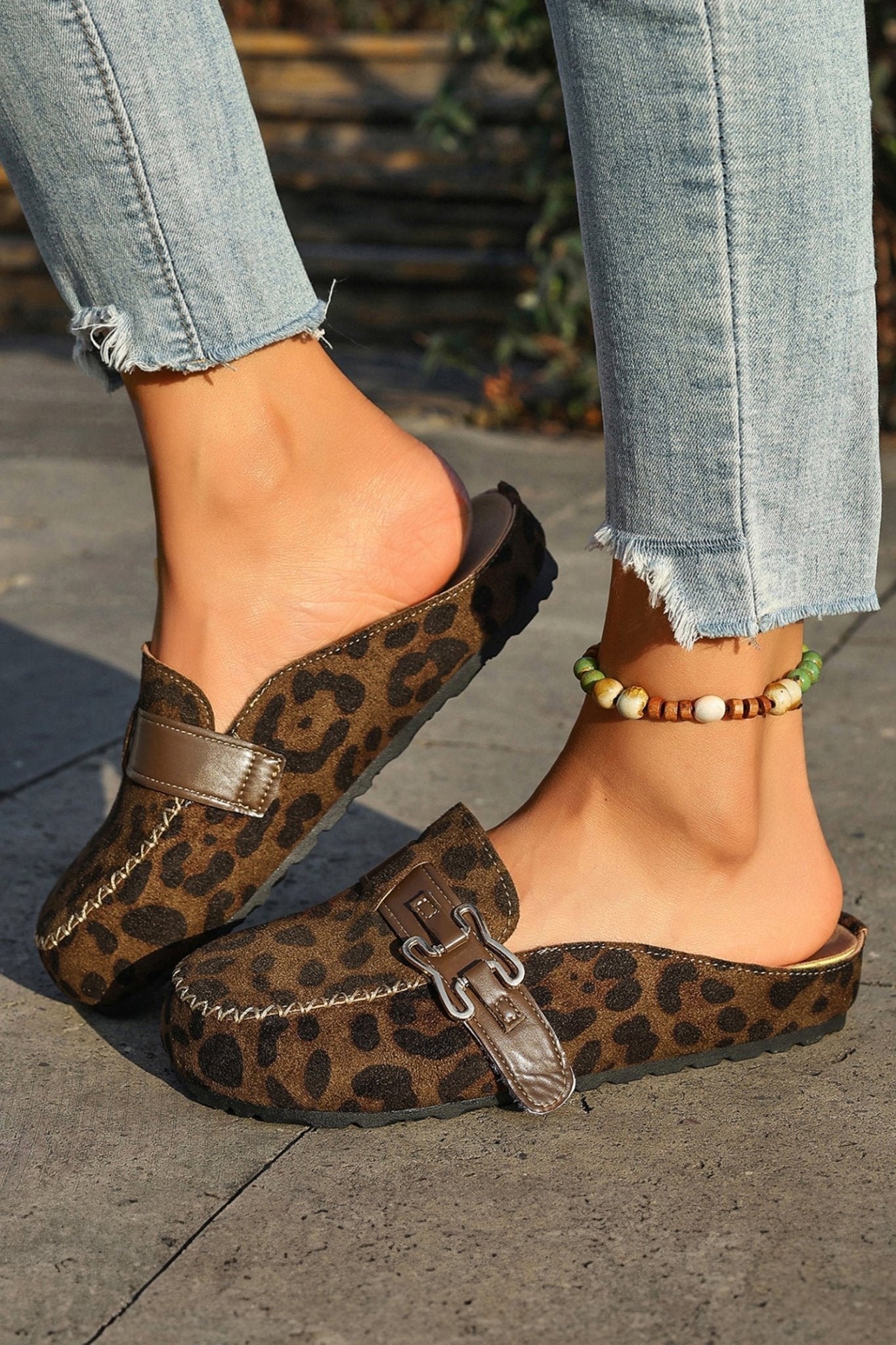 Lea Leather Strap Mule Slippers - Hello Beautiful BoutiqueSlippersThreaded Pear