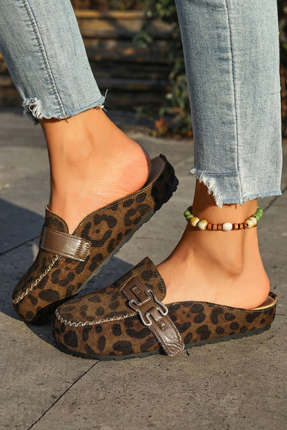 Lea Leather Strap Mule Slippers - Hello Beautiful BoutiqueSlippersThreaded Pear