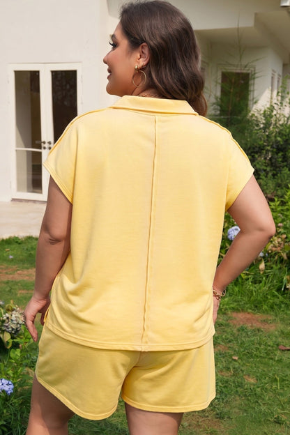 Legacy Solid Color Polo PLUS Tee - Hello Beautiful BoutiquePlus Size LoungewearThreaded Pear