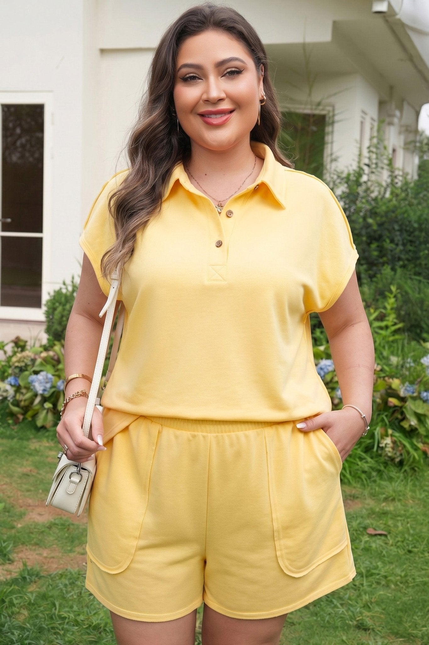 Legacy Solid Color Polo PLUS Tee - Hello Beautiful BoutiquePlus Size LoungewearThreaded Pear