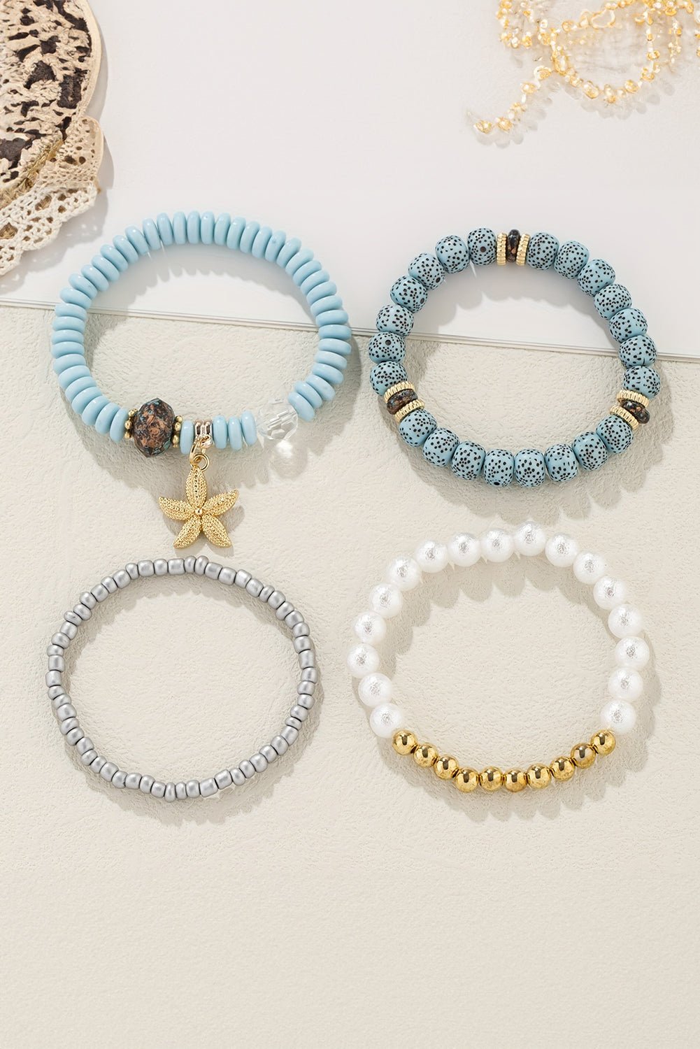 Leia Pendant Beaded Bracelet Set - Hello Beautiful BoutiqueJewelryThreaded Pear
