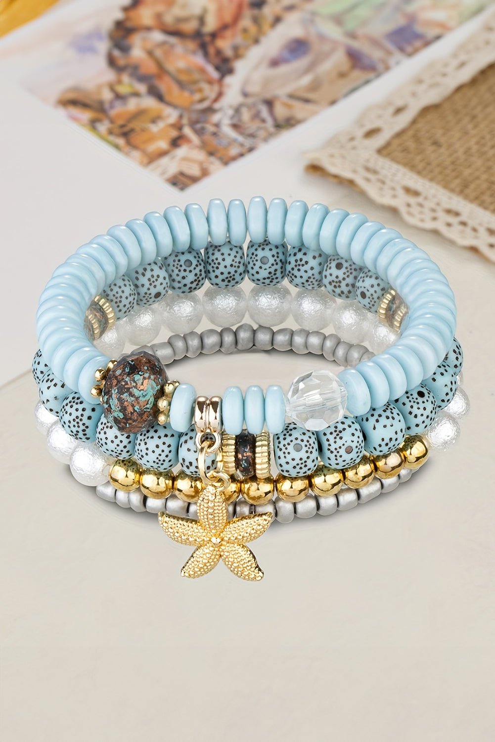Leia Pendant Beaded Bracelet Set - Hello Beautiful BoutiqueJewelryThreaded Pear