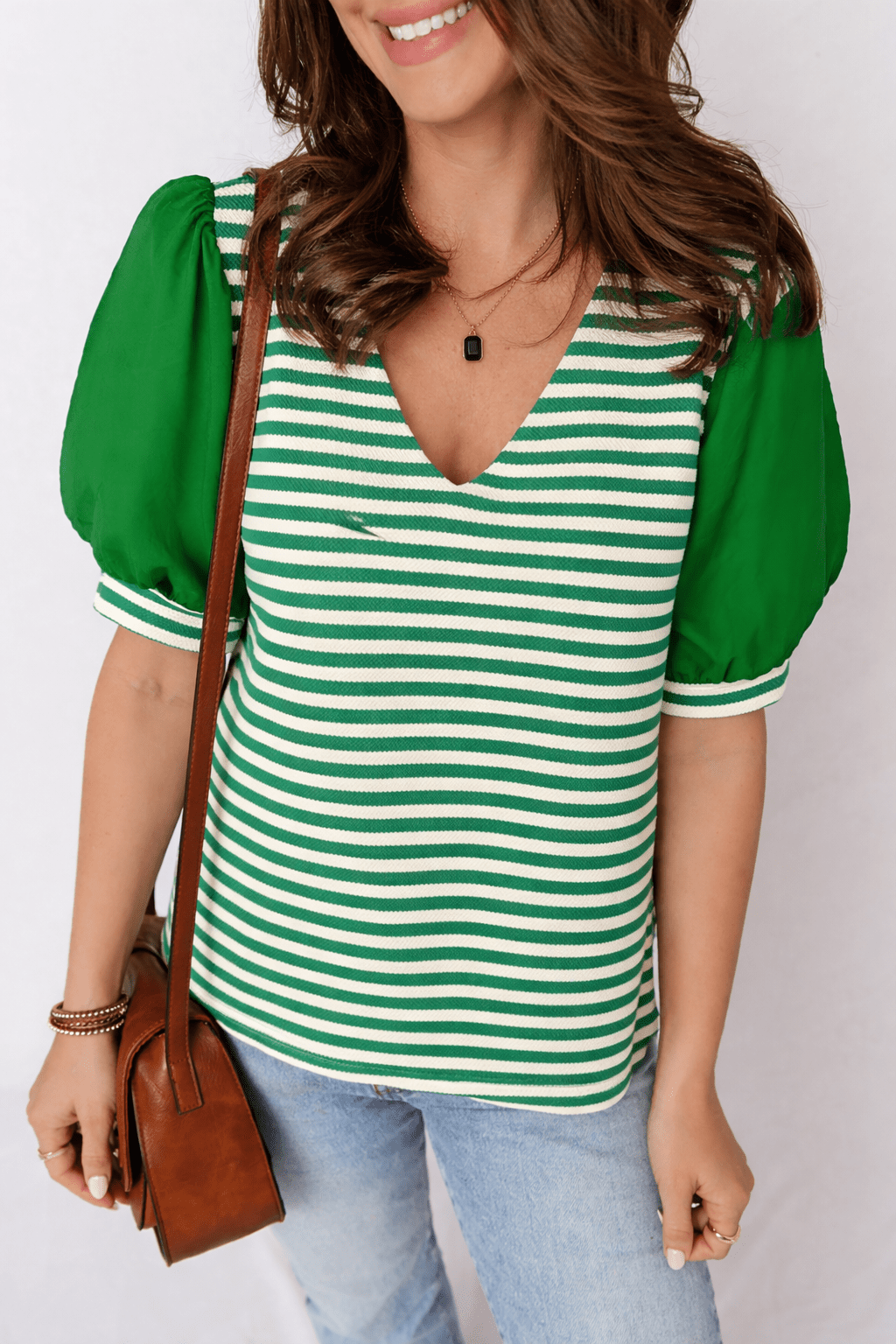 Leighton Short Sleeve Patchwork Blouse - Hello Beautiful BoutiqueBlouses & ShirtsThreaded Pear