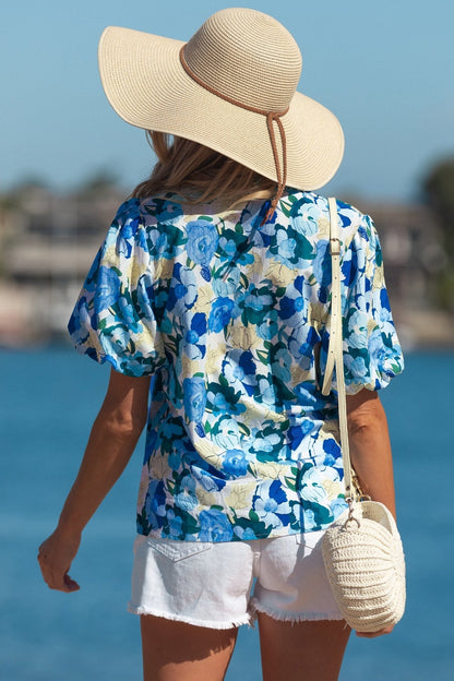 Leilani Short Puff Sleeve Blouse - Hello Beautiful BoutiqueBlouses & ShirtsThreaded Pear