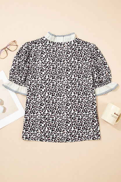 Lena Trim Short Sleeve Blouse - Hello Beautiful BoutiqueBlouses & ShirtsThreaded Pear