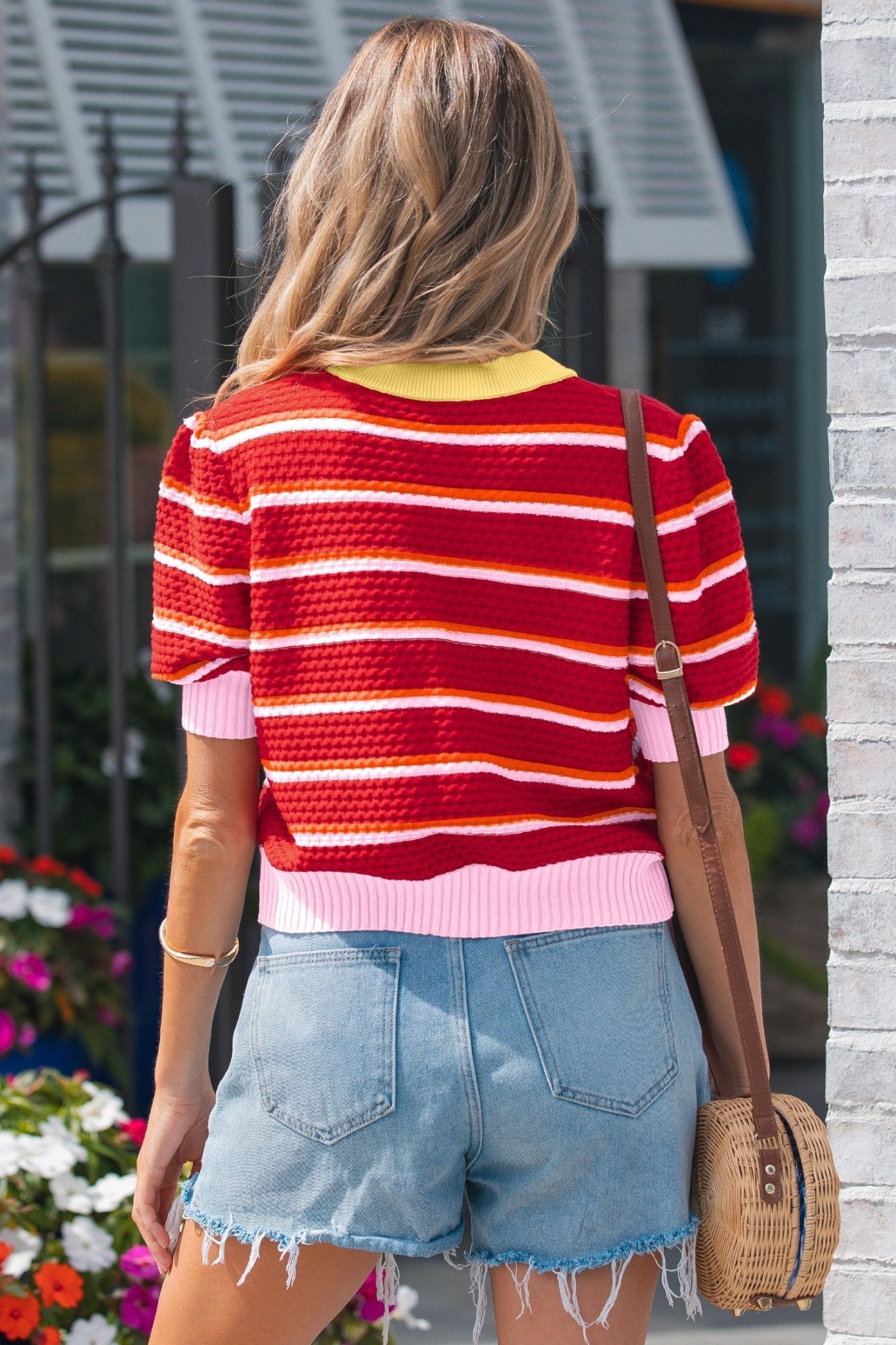 Lennox Trim Half Sleeve Sweater - Hello Beautiful BoutiqueShort Sleeve SweatersThreaded Pear
