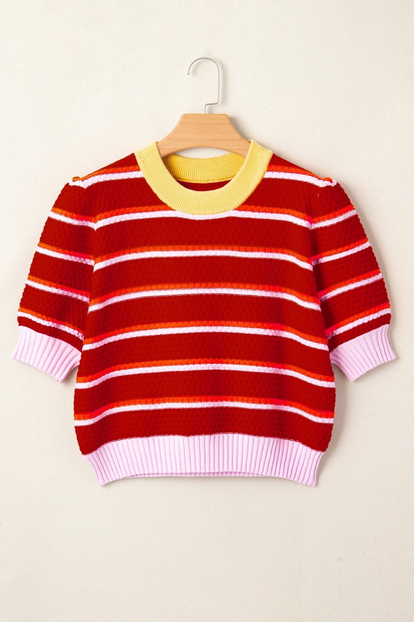 Lennox Trim Half Sleeve Sweater - Hello Beautiful BoutiqueShort Sleeve SweatersThreaded Pear