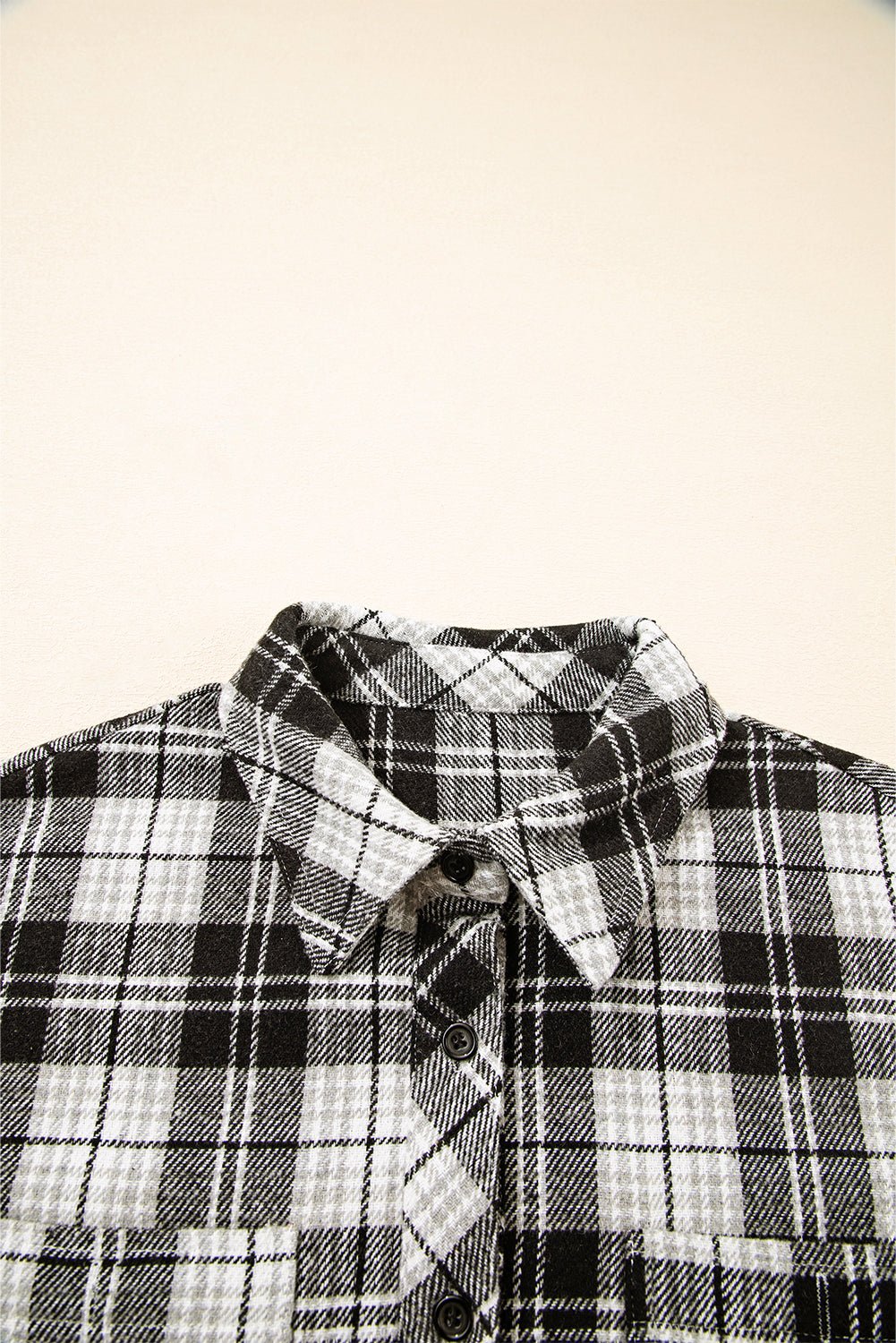 Leona Plaid Print Chest Shirt - Hello Beautiful BoutiqueBlouses & ShirtsThreaded Pear