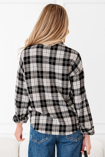 Leona Plaid Print Chest Shirt - Hello Beautiful BoutiqueBlouses & ShirtsThreaded Pear
