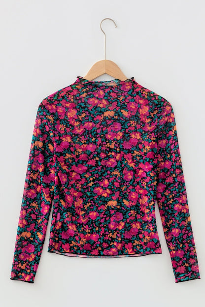 Leona Sleeve Mock top Long Sleeve Top - Hello Beautiful BoutiqueLong Sleeve TopsThreaded Pear