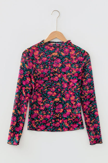 Leona Sleeve Mock top Long Sleeve Top - Hello Beautiful BoutiqueLong Sleeve TopsThreaded Pear