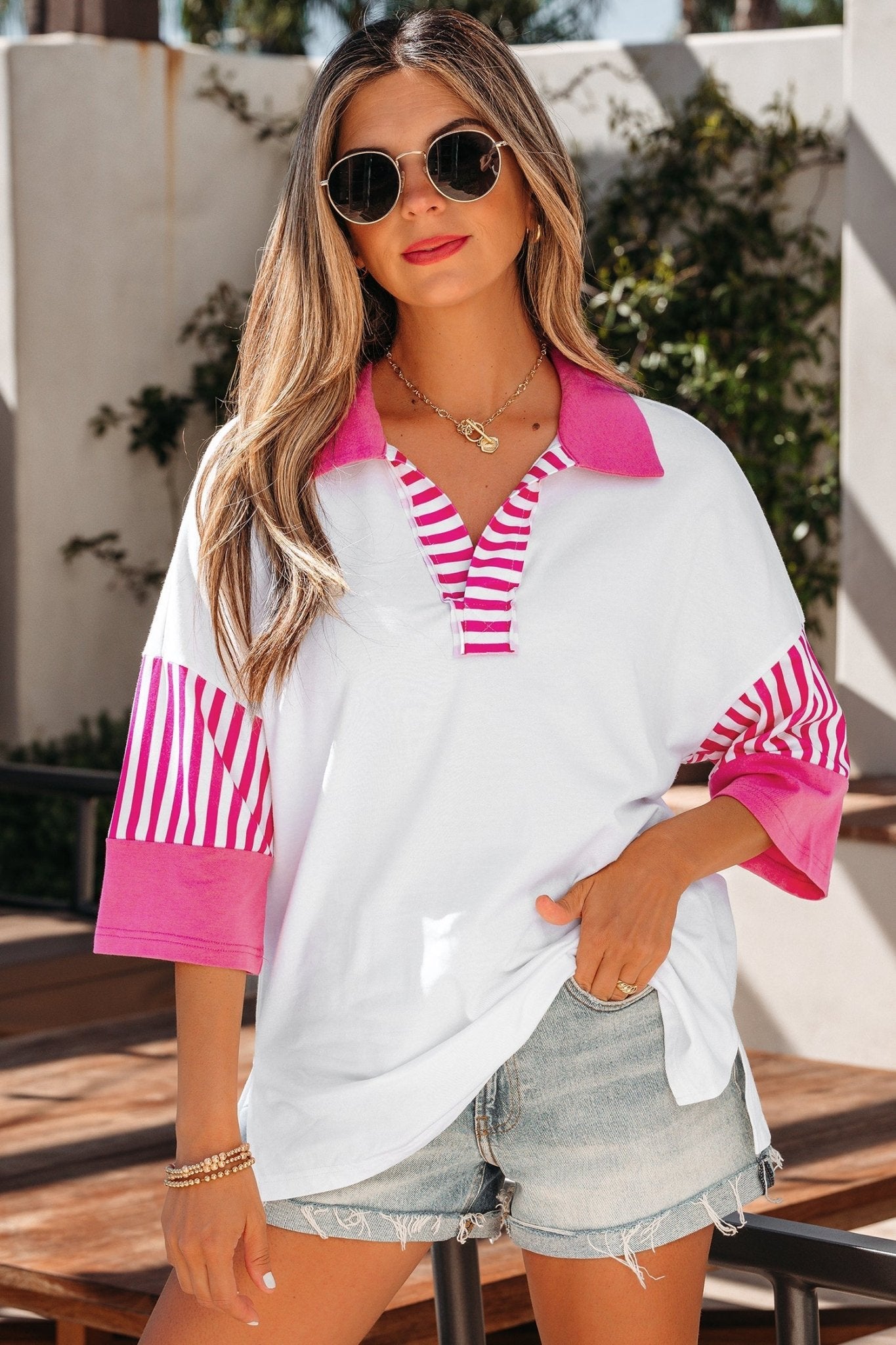 Leslie Half Sleeve T Shirt - Hello Beautiful BoutiqueTops & TeesThreaded Pear