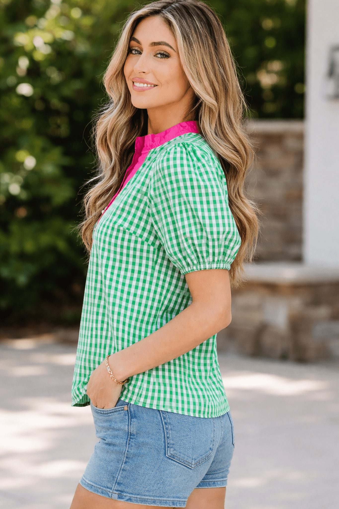 Lexi Sleeve Colorblock Trim Blouse - Hello Beautiful BoutiqueBlouses & ShirtsThreaded Pear